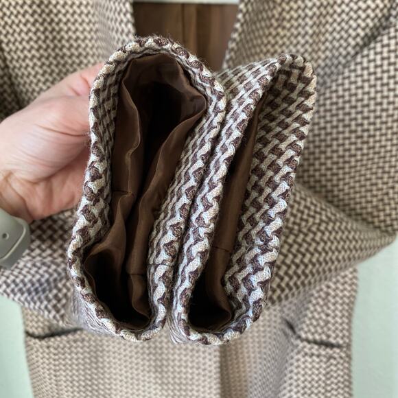 Vintage Talbots Houndstooth Brown Fitted Blazer Women's Size 6 - Picture 6 of 13
